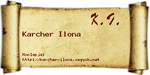 Karcher Ilona névjegykártya